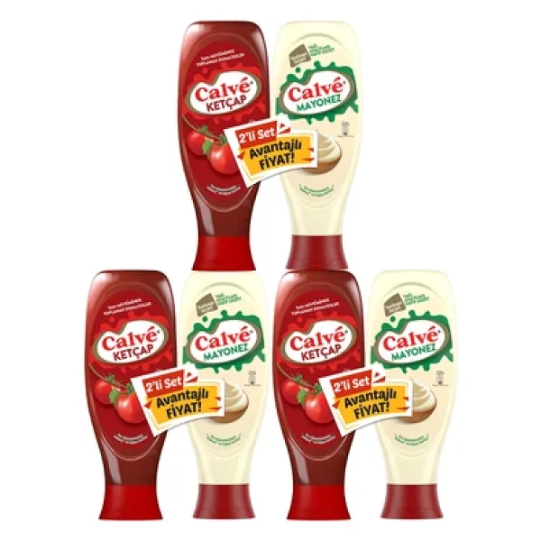 Calve Ketçap 600 G + Mayonez Yağı Azaltılmış 540 G 2'li Set X3 Adet - Görsel 3