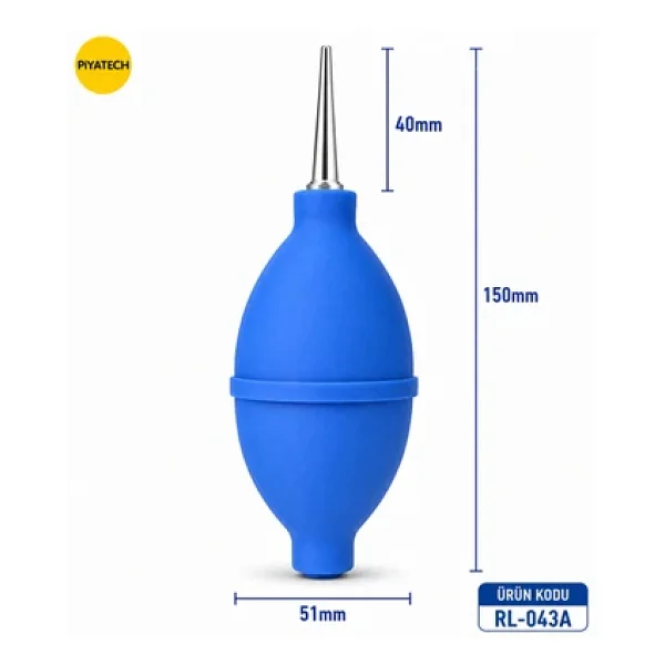 RL-043A Profesyonel Metal Uçlu Mavi Hava Pompası - Kamera Lens, Sensör ve Elektronik Toz Temizleme Pompası - Görsel 8