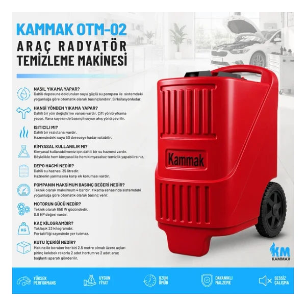 Kammak OTM-02 Oto Radyatör Temizleme Makinesi - Görsel 8