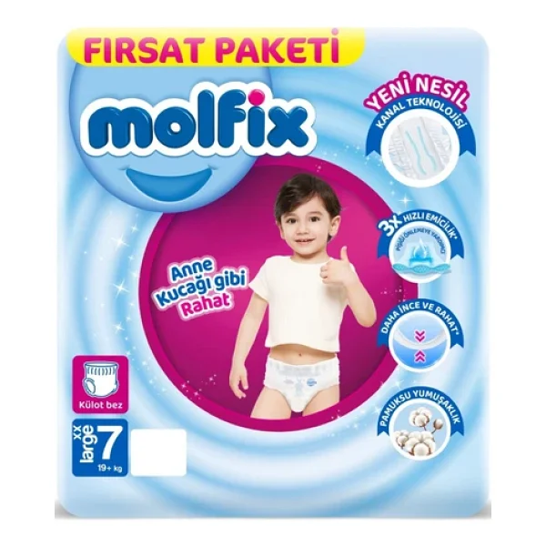 Molfix 7 Numara XX Large 36'lı 3 Adet Külot Bez - Görsel 6