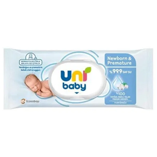 Uni Baby Yenidoğan & Prematüre 40 Yaprak Islak Mendil - Görsel 3