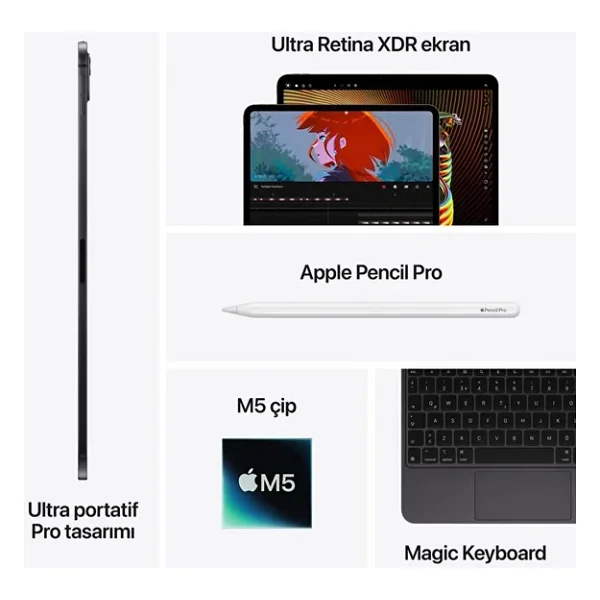 iPad Pro M5 Wi-Fi + Cellular Nano Texture 2 TB 13" Tablet - Görsel 8