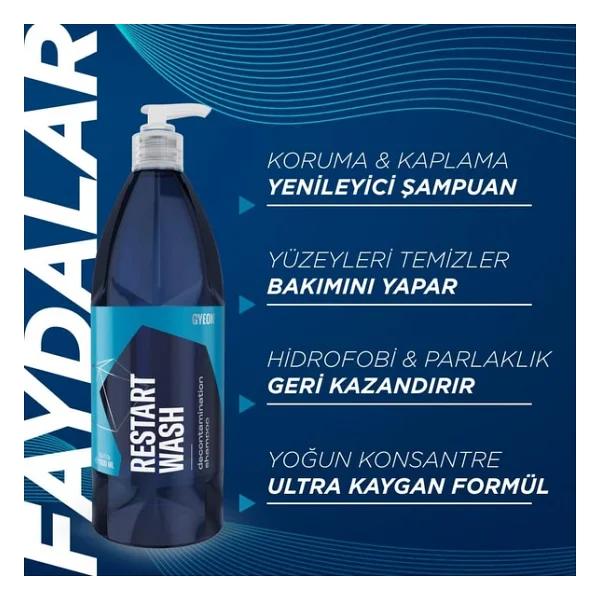 Gyeon Q2M RestartWash Seramik Kaplama PPF Yenileyici Asidik Şampuan - 500 ml -Konsantre - Görsel 2
