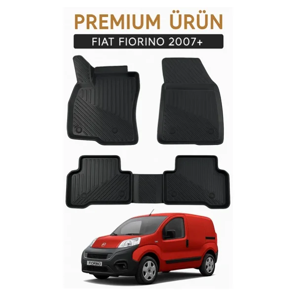 Black Gold Fiat Fiorino 2007-2023 Uyumlu 3d Oto Paspas Premium Siyah - Görsel 6
