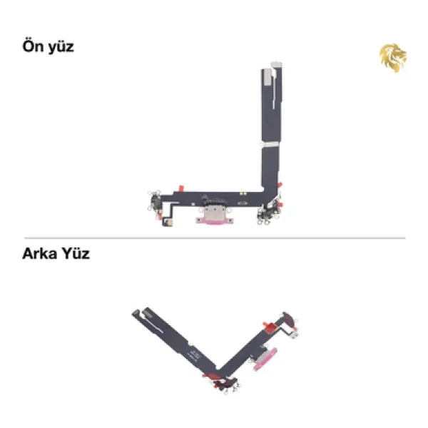 iPhone 16 Plus Şarj Bordu Soketi Filmi Fleksi Ctc Flex Bondu Mikrofonu (Pembe) Şarj bordu şarj film kablosu şarj soketi bağlantı kablosu - Görsel 3