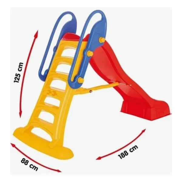 Katlanabilir Su Akışlı Maxi Su Kaydırağı (188 Cm)Kırmızı Sarı Çocuklar İçin Eğlenceli Kaydırak - Görsel 3