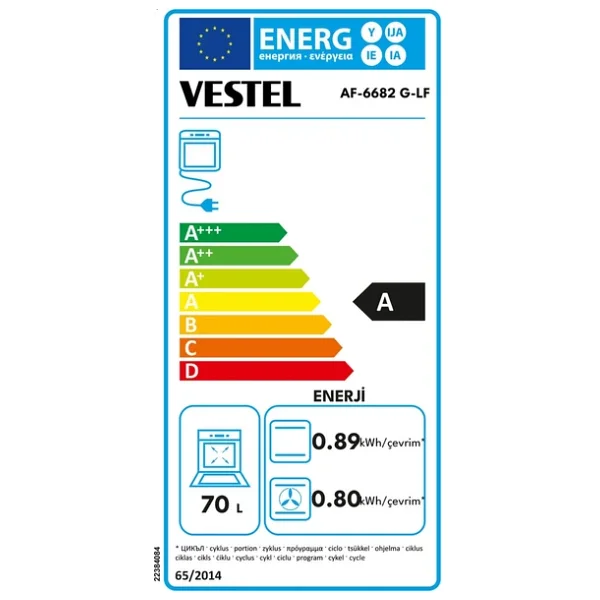 Vestel AF-6682 G-LF Gri Ankastre Fırın - Görsel 9