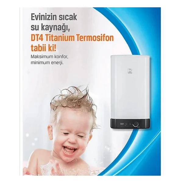 DEMIRDOKUM DT4 Titanium Kazan 65 L l Termosifon Beyaz - Görsel 4