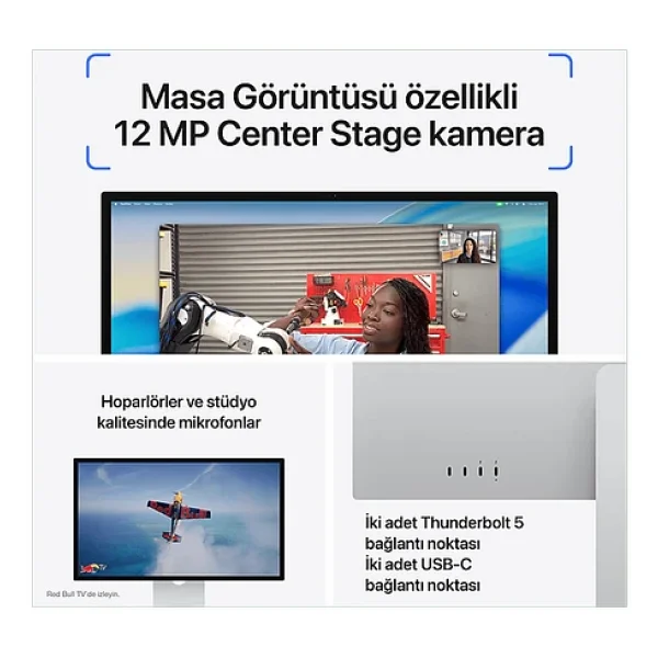 Apple Studio Display Standart Cam Eğim Ayarlı Stand 27" MFEX4TU/A 5K Monitör - Görsel 6