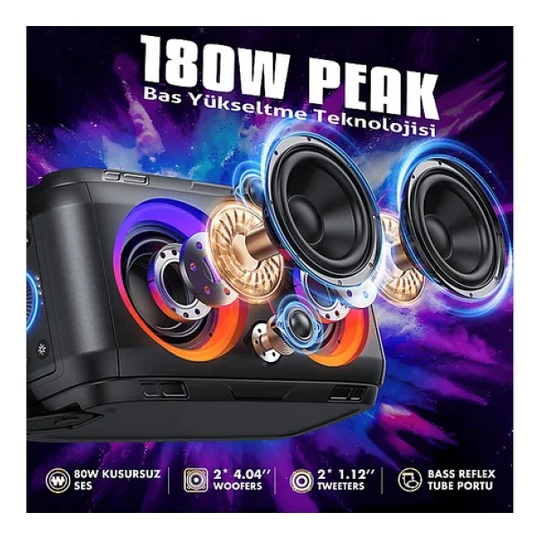W-King T9-2 Bluetooth Hoparlör - Görsel 3