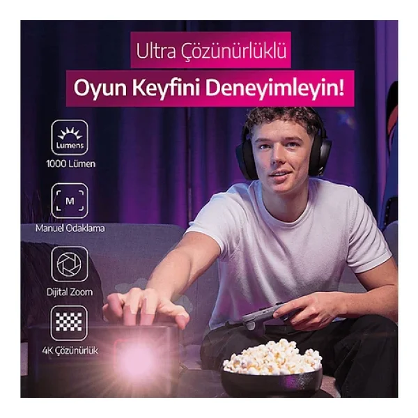 Philips GamePix 900 GMX900 1000 Lümen LED 4K Projeksiyon Cihazı - Görsel 8