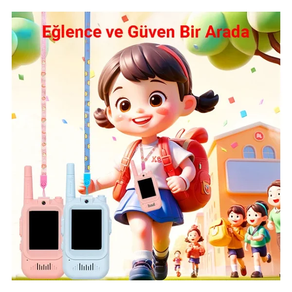 idragon LK-028 Çocuk Görüntülü Telsiz 2'li Set Video Walkie Talkie WiFi İnternetsiz Askılı - Görsel 3