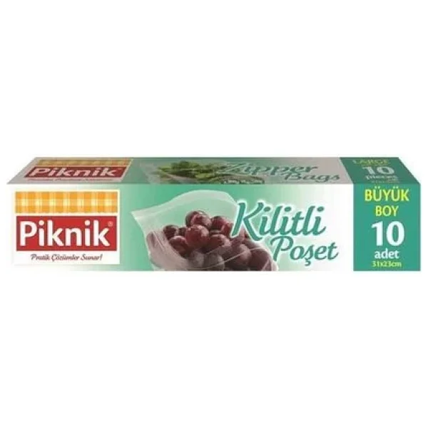 Piknik Büyük Boy Kilitli Poşet 10'lu - Görsel 3