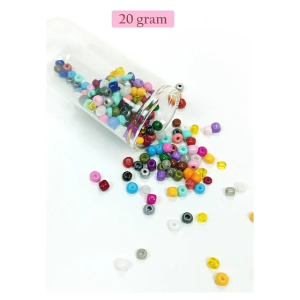 Dökme Cam Kum Boncuk Büyük Boy (6/0) 4 mm - 4 Renk - Toplam 80 Gram - BNC413 - Görsel 5