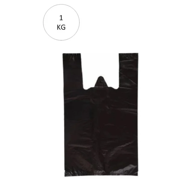 Siyah Atlet Poşet Orta Boy 29x50 cm Takriben 85 Adet 1 Kg - Görsel 3
