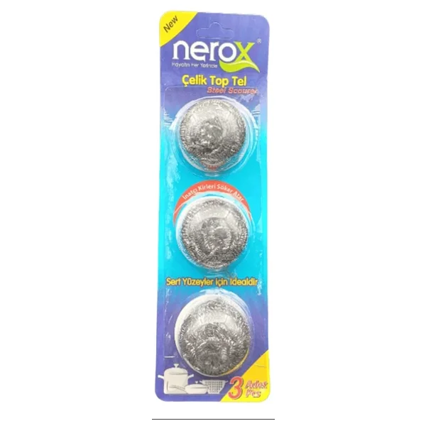 Nerox Çelik Top Tel Ovma Teli 3 Lü Blister Royaleks-Nrx-F3003 - Görsel 2