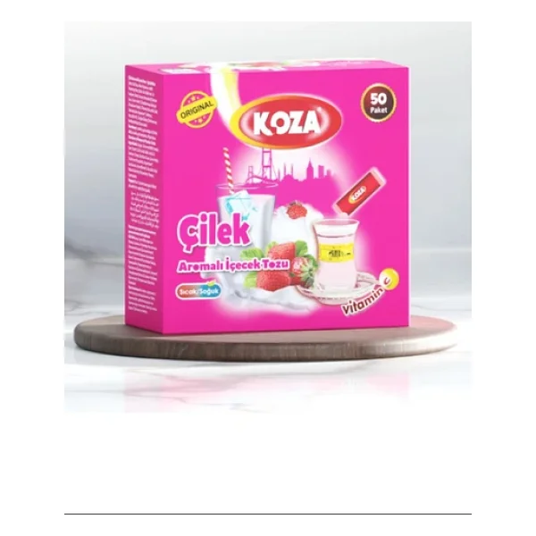 Koza Tek İçimlik Sütlü Çilek Aromalı Toz İçecek 50'li - Görsel 2