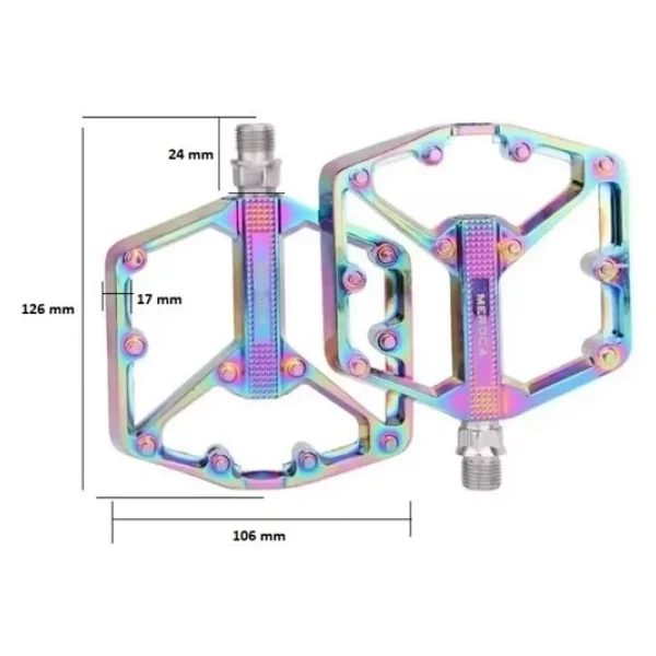 Meroca Rainbow Alüminyum Rulmanlı Bisiklet Pedalı Ultra Hafif Freeride Platform Pedal - Görsel 6