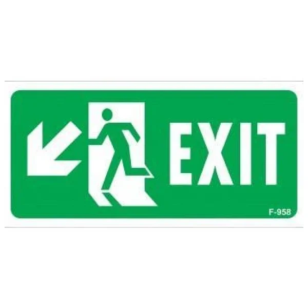 Exit Sol Aşağı Uyarı Levhası 17,5x25 KOD:958 - Görsel 5