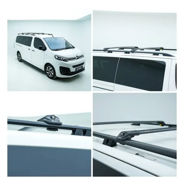 Turtle Peugeot Partner 2019-2025 / Kısa Şasi Tavan Çıtası Crown Siyah - Görsel 3