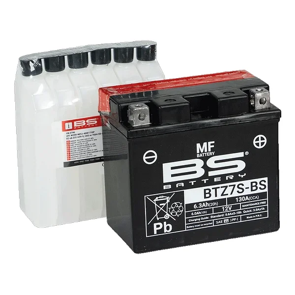 BS BTZ7S-BS MF 12 V 6.3 Ah 130 A EN Motosiklet Aküsü - Görsel 3