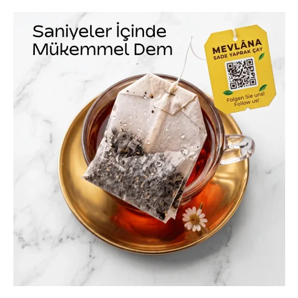Mevlana Çay Siyah Bardak Poşet 50'Li(12 Kutu) - Görsel 4
