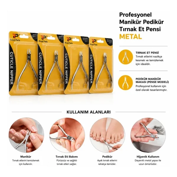 #Pens Dayanıklı Keskin Ergonomik Hijyenik Profesyonel Manikür Pedikür Makası Metal Tırnak Et Pensi - Görsel 2