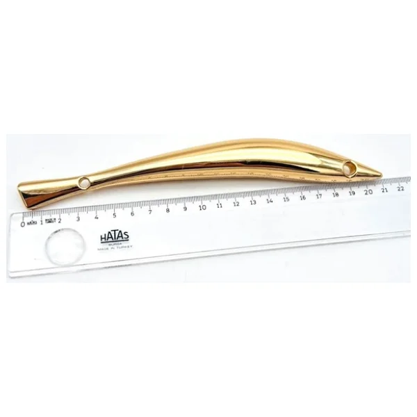 Angel Çanta Aksesuar 21 Cm Balık Model Çanta Sapı Light Golden Renk - Görsel 3