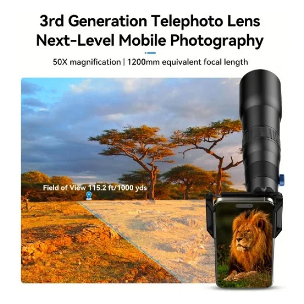Apexel TeleCular 50X Telefoto Lens - Görsel 8
