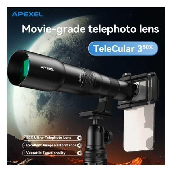 Apexel TeleCular 50X Telefoto Lens - Görsel 6