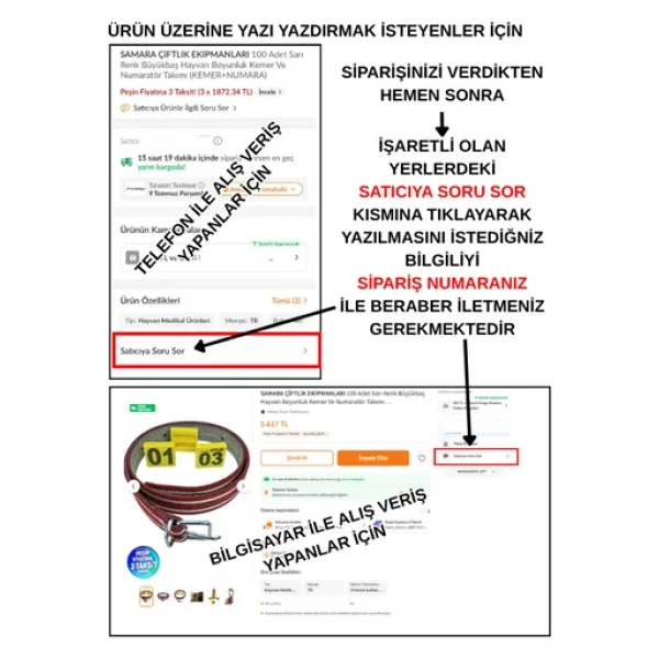 300 Adet Turuncu Renk Küçükbaş Düşmeyen Hayvan Kulak Küpesi - Görsel 8