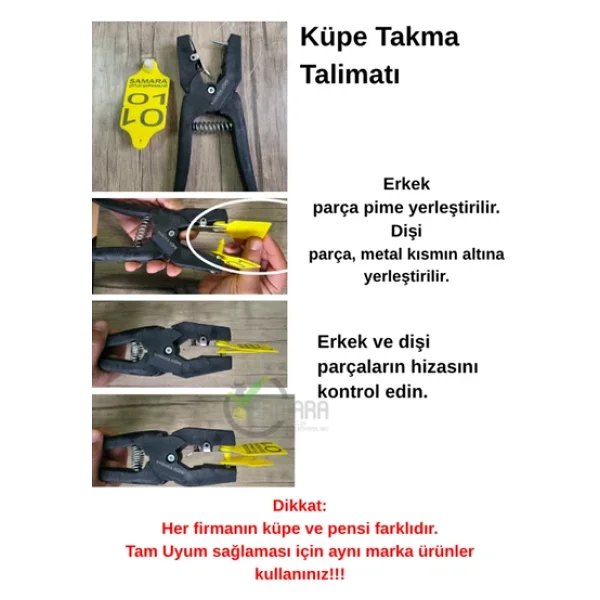 400 Adet Kırmızı Renk Küçükbaş Düşmeyen Hayvan Kulak Küpesi - Görsel 7