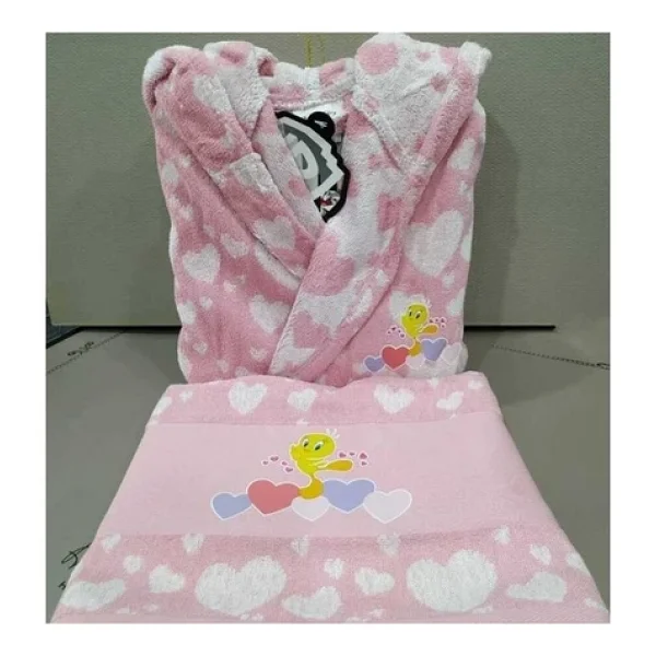 Özdilek Tweety Heart Çocuk Bornoz Takımı - Görsel 5