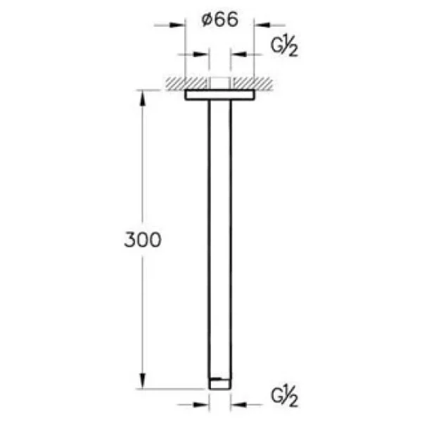 Artema A45650 Uzun Tavandan Duş Dirseği - Görsel 2