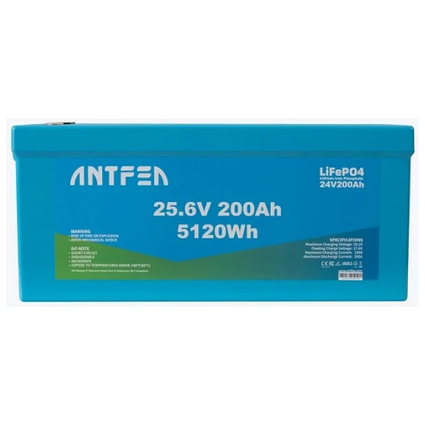 ANTFEA 25.6V 200Ah ABS Lityum Akü Akıllı Ekran Bluetooth LiFePo4 2 Adet - 10.24 kWh - Görsel 8