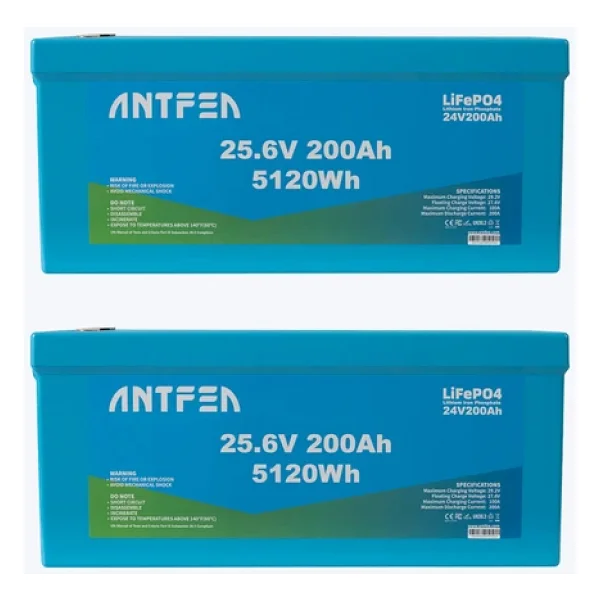 ANTFEA 25.6V 200Ah ABS Lityum Akü Akıllı Ekran Bluetooth LiFePo4 2 Adet - 10.24 kWh - Görsel 7