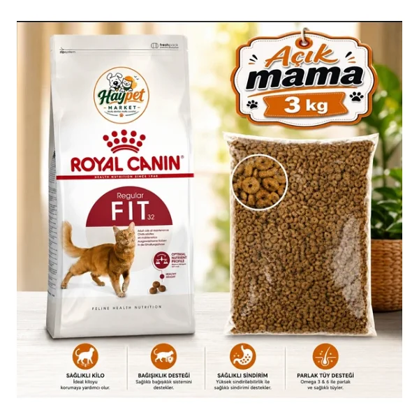 Royal Canin Fit 32 3 Kg Yetişkin Kuru Kedi Maması - Açık Paket - Görsel 3