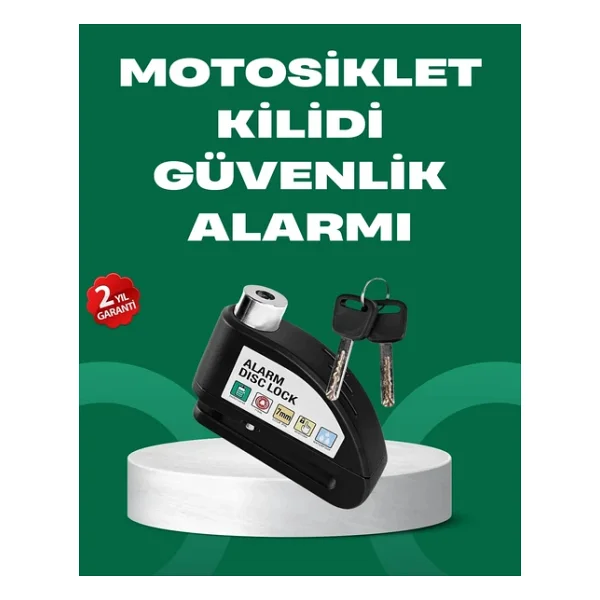 Motosiklet Scooter Bisiklet Tekerlek Disk Kilidi Alarmlı Güvenlik - Görsel 7