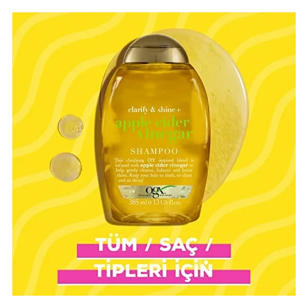Ogx Apple Cider Vinegar Işıltı Veren 385 ml Sülfatsız Şampuan - Görsel 6