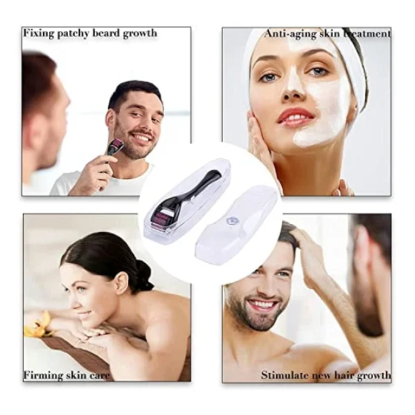 Yüz, Vücut ve Saç Derisi Için Derma Roller 1.0mm - 540 Micor Roller ile Erkekler ve Kadınlar Için Derma Rulo - Saç ve Sakal Için Sakal Rulo - Görsel 4