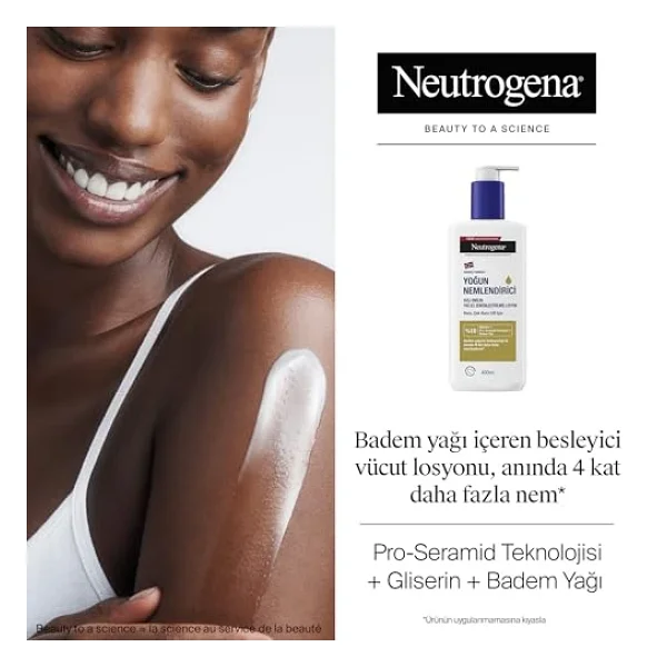 Neutrogena Yağ İle Zenginleştirilmiş Vücut Losyonu 400 ml - Badem yağı ile zenginleştirilmiş - Pro-Seramid teknolojili nemlendirici losyon - Görsel 2