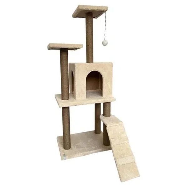 Reyo Pet Kedi Tırmalama Kedi Evi Ve Kedi Oyun Evi - Bej - Görsel 5