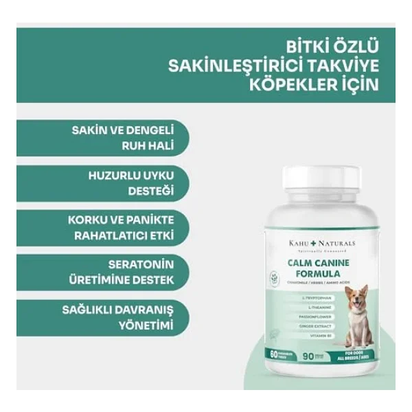 Kahu Naturals Calm Canine Köpekler için Sakinleştirici 60 Tablet Takviye - Görsel 6