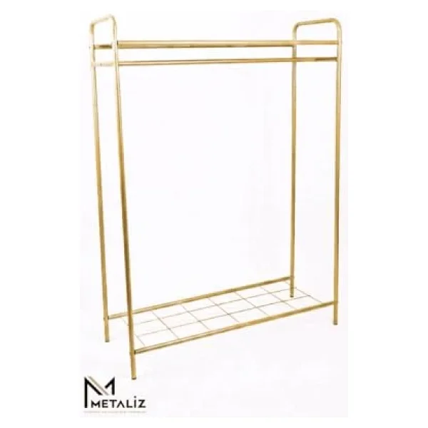 Metaliz Concept Metal Elbise Askılığı & Ayakkabılık - Taşınabilir Giyim Organizeri Raflı - Görsel 6