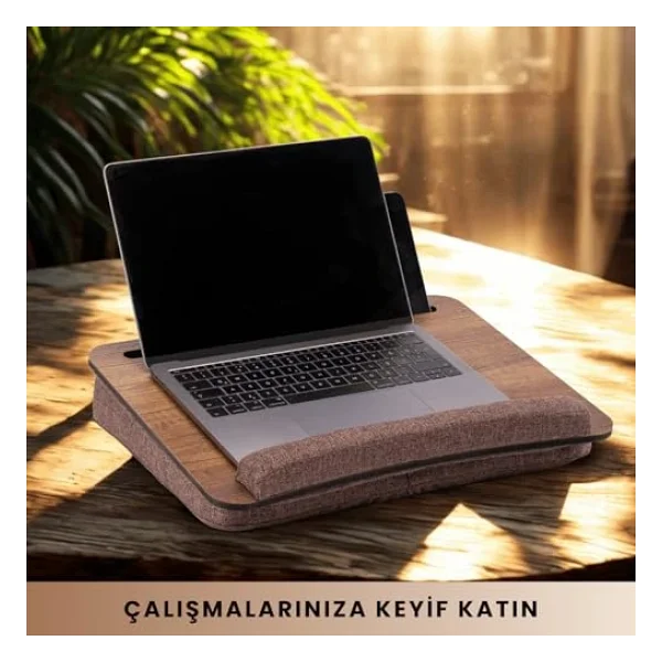 Vigo Wood-LS013 Minderli Laptop Sehpası (Ceviz) - Görsel 7