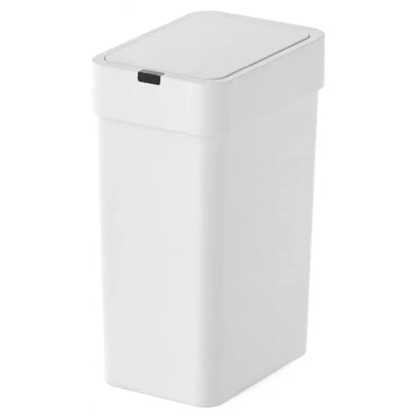 9 Litre Slim Sensörlü Çöp Kovası, Otomatik Temassız Akıllı Çöp Kutusu, Sessiz Kapanan, 2 AA Pille Çalışan, Dar Alanlar İçin Banyo, Mutfak ve Ofis Beyaz - Görsel 2