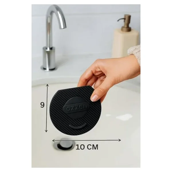 Lavabo Kötü Koku Giderici Önleyici Silikon Mat Sızdırmaz Lavabo Tıkacı Lavabo Tıpası Evye Kapağı Siyah - Görsel 3