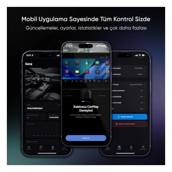 Minesk Drive-Fi Mini iPhone için Kablosuz CarPlay Adaptörü/Mobil Uygulama Desteği / 0.5 Saniye Düşük Gecikme/Otomatik Bağlantı/Arm - Cortex A7 İşlemci/Otomatik Araç Tanıma - Görsel 3