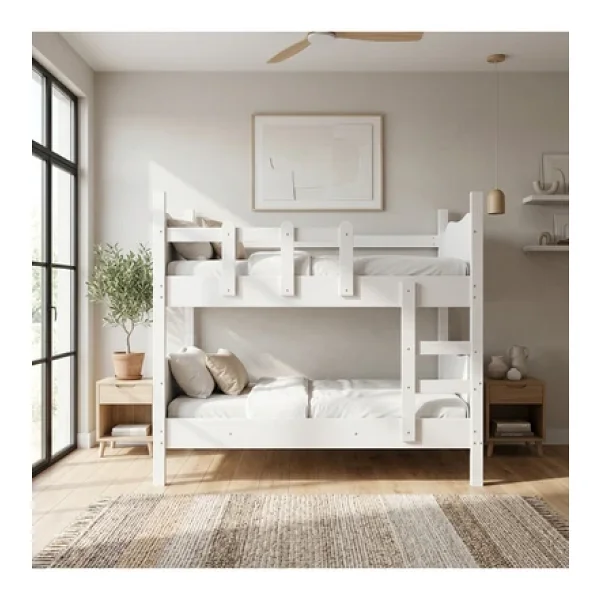 Baby Darling Cozy Merdivenli Ayrılabilen Ranza 90x190cm (%100 Mdf) Beyaz - Görsel 4