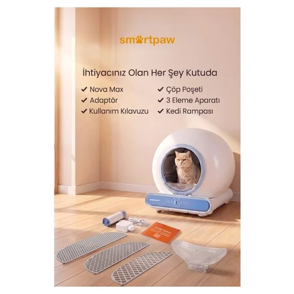 Smartpaw Nova Cat Pro Mavi Akıllı Otomatik Kedi Tuvaleti - Görsel 6